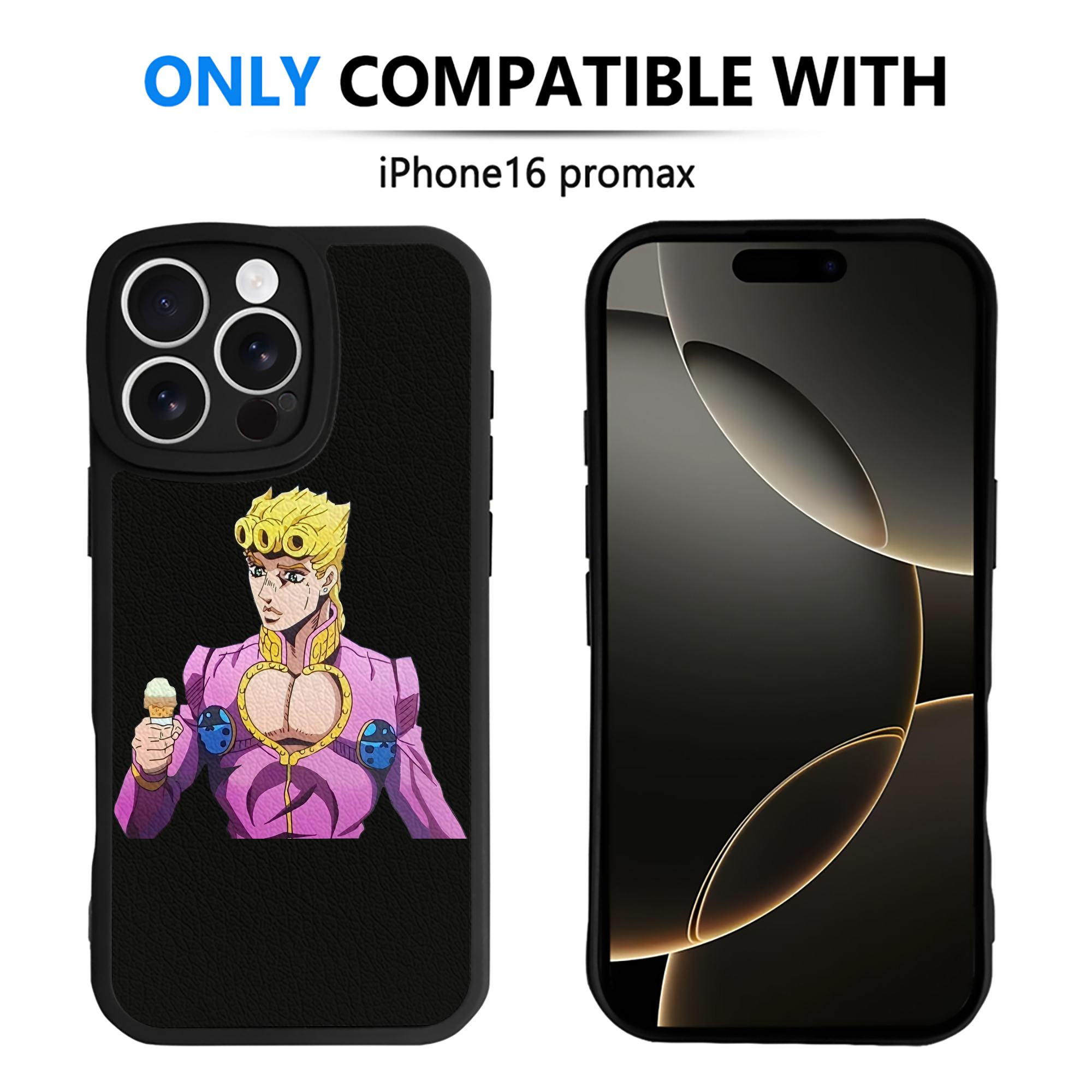 （画像用） ジョジョの奇妙な冒険 ジョルノ?ジョバァーナ JoJo's Bizarre Adventure Giorno Giovanna 【iPhone 16シリーズ対応】シリコンスマホケース（レザー調） 材質：シリコン
